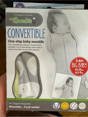 Woombie Convertible One-Step Baby Swaddle Sleeper - Gray